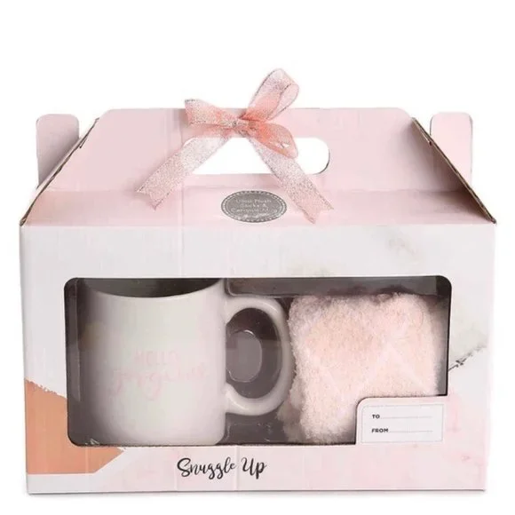 Hello Gorgeous Ceramic Mug & Ultra Plush Socks - Gift for Her - New in Box - Picture 1 of 5